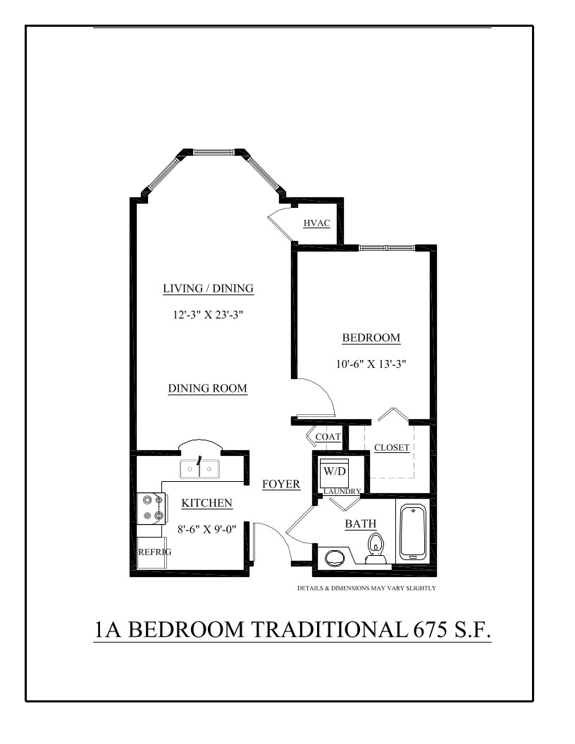 one bedroom traditional