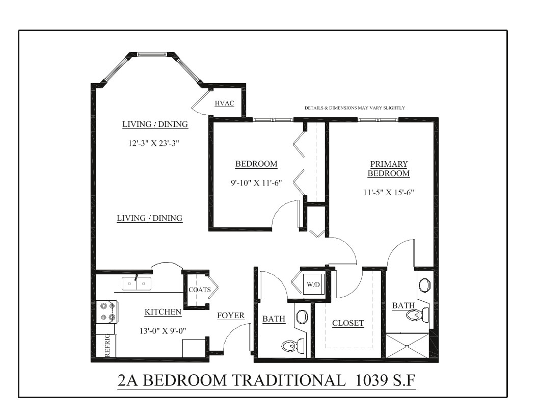 two bedroom traditional